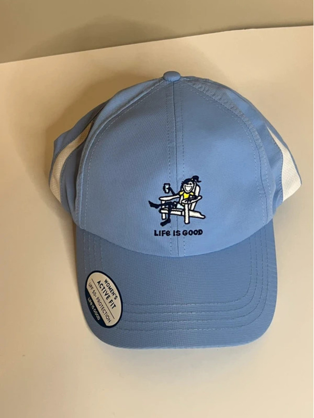 Life Is Good Women’s Active Fit Blue Hiking Baseball Cap UPF 50+ NWT